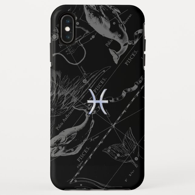 Chrome Style Pisces Zodiac Sign on Hevelius Case-Mate iPhone Case (Back)