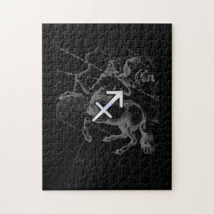 Chrome Style Sagittarius Zodiac Sign on Hevelius Jigsaw Puzzle