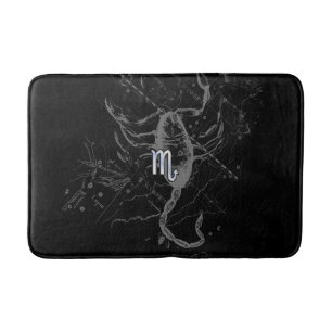 Chrome Style Scorpio Zodiac Sign on Hevelius Bath Mat