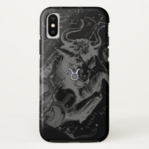 Chrome Style Taurus Zodiac Sign on Hevelius Decor iPhone X Case