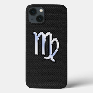 Chrome Style Virgo Zodiac Sign on snake skin iPhone 13 Case