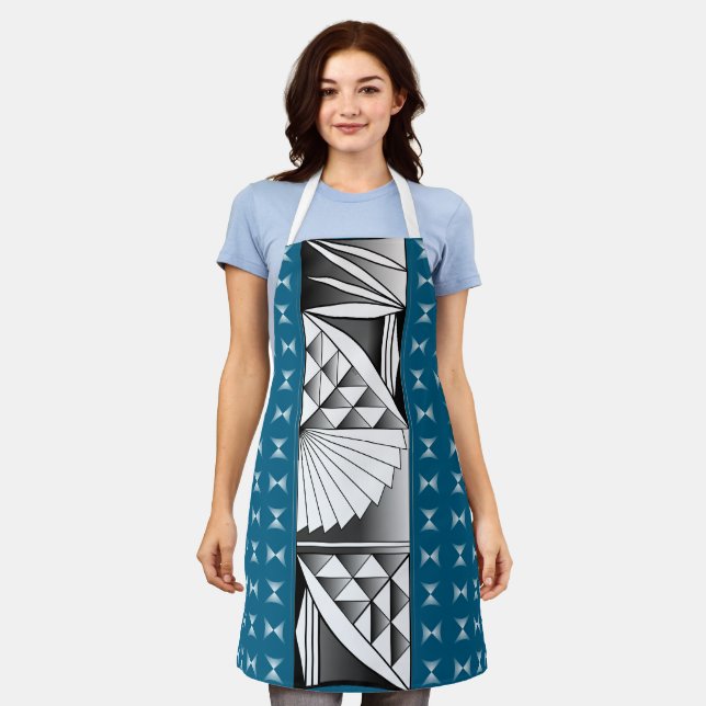 Chrome Sunrise on Sea Blue Apron (Worn)