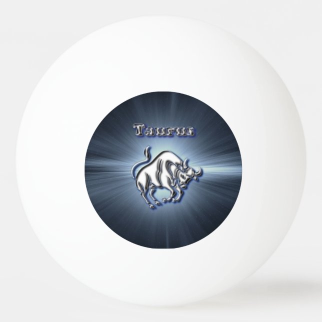 Chrome Taurus Ping Pong Ball (Front)