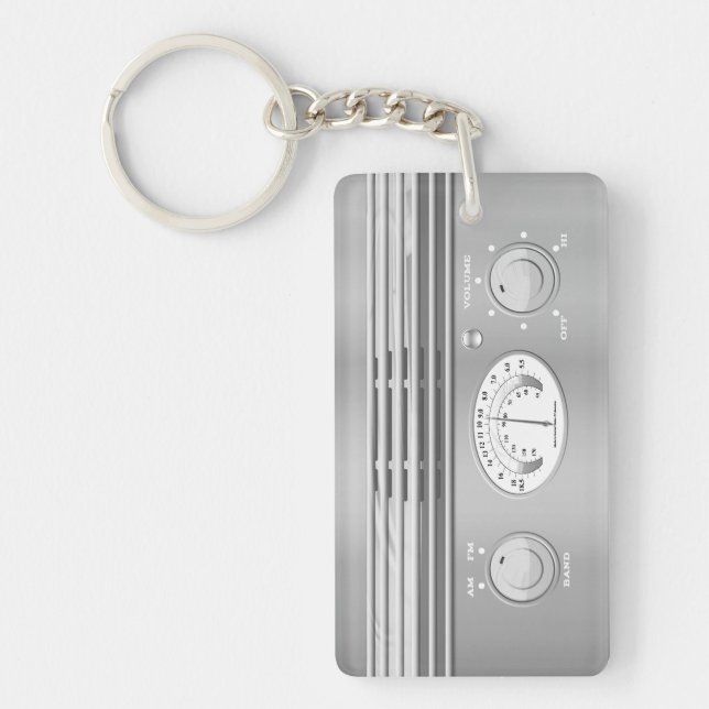 Chrome Vintage Radio Keychain (Front)
