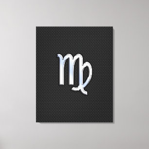 Chrome Virgo Zodiac Sign on snake skin style