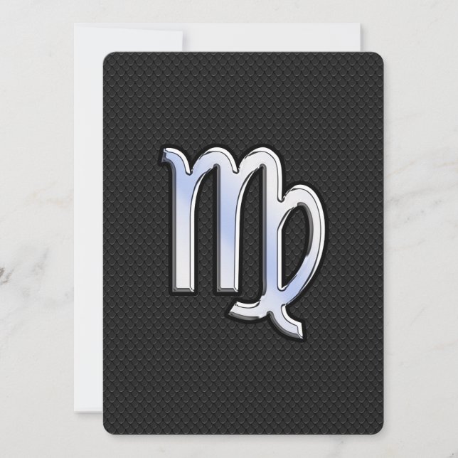 Chrome Virgo Zodiac Sign on snake skin style (Front)