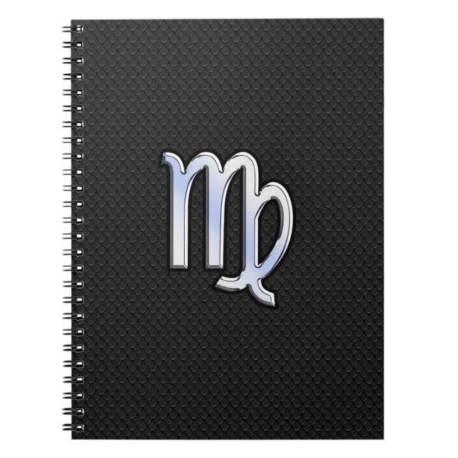 Chrome Virgo Zodiac Sign on snake skin style Notebook (Front)