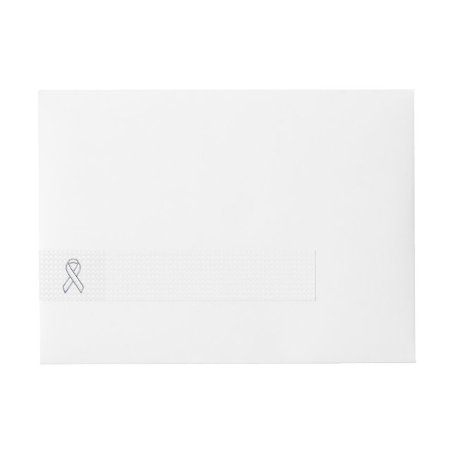 Chrome White Ribbon Awareness on Checkers Wraparound Address Label (Front)