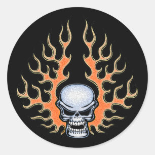Chromeboy -Flames Classic Round Sticker