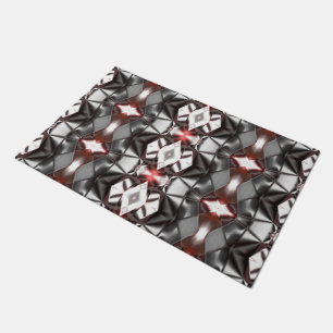Chromed black grey to ruby rapport, virtual shapes doormat