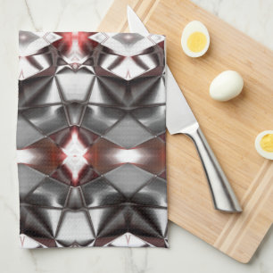 Chromed black grey to ruby rapport, virtual shapes kitchen towel