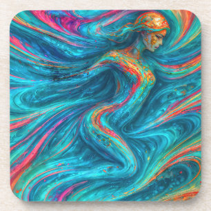“Chromisca” - Fluid Enchantress Portrait Coaster