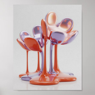Chromium Flora: The Liquefaction of Organic Geomet Poster