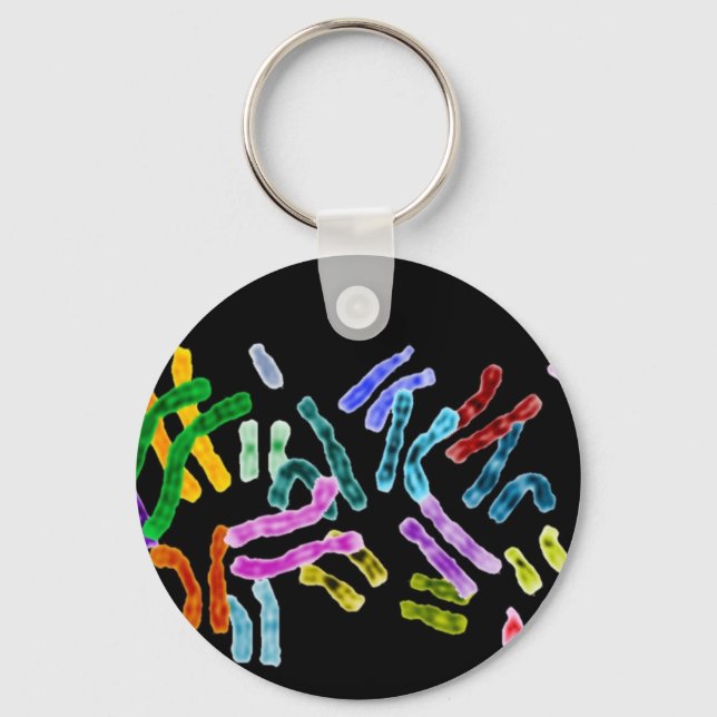 Chromosome Black background Keychain (Front)