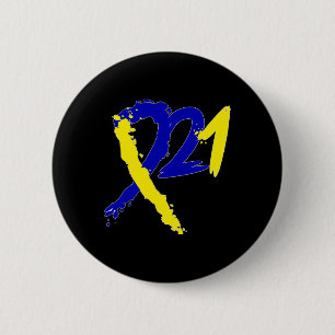 Chromosomes 21 Down Syndrome Gear - World Down Syn 2 Inch Round Button