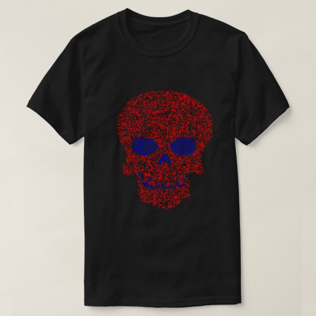 Chromostereopsis skull visual illusion T-Shirt (Design Front)