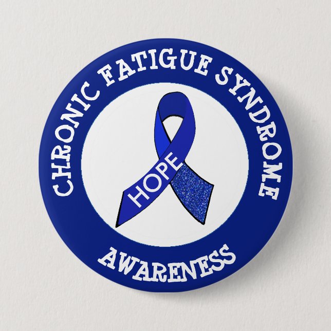 Chronic Fatigue Syndrome Awareness Ribbon Button (Front)