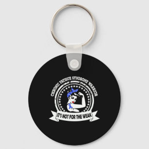 Chronic Fatigue Syndrome Warrior Blue Ribbon Aware Keychain