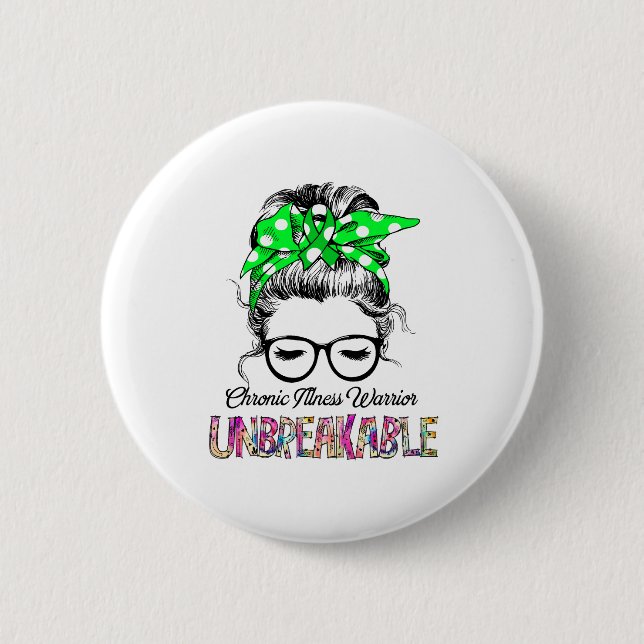 Chronic Illness Awareness Ribbon Support Gifts 2 Inch Round Button (Front)