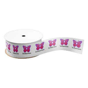 Chronic Migraine Awareness Butterfly 1.5" Grosgrain Ribbon