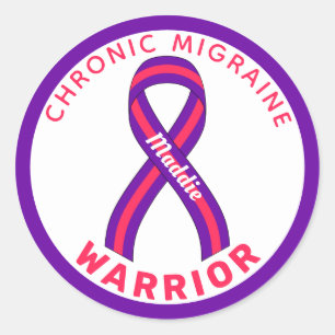 Chronic Migraine Warrior White Round Sticker