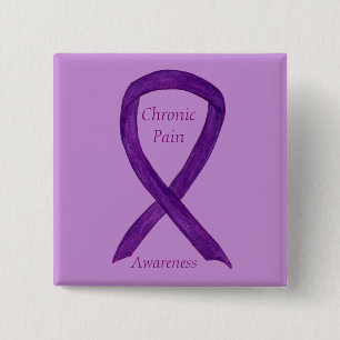 Chronic Pain Awareness Ribbon Custom Art Pin