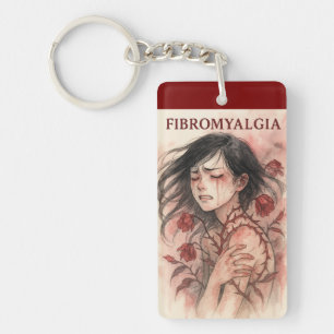 chronic pain suffering watercolour art keychain