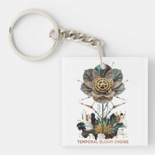 Chrono-Flora: The Mechanical Soul of Nature Keychain