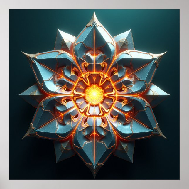 Chrono-Fractal Bloom: Ethereal Weave Poster (Front)