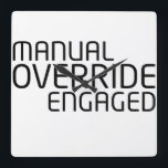 Chronological Sync Technical Clock<br><div class="desc">Monitor the duration of your manual overrides. This wall-mounted timepiece removes visual clutter,  focusing on high-contrast numerals and bold text to synchronize your studio’s operations.</div>