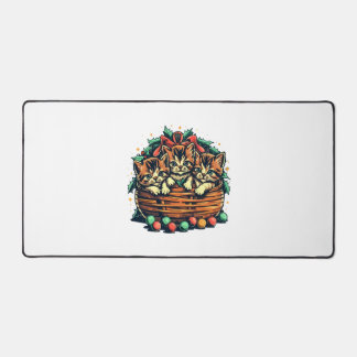 Chrsitma Kittens American Bobtail Christmas Orname Desk Mat