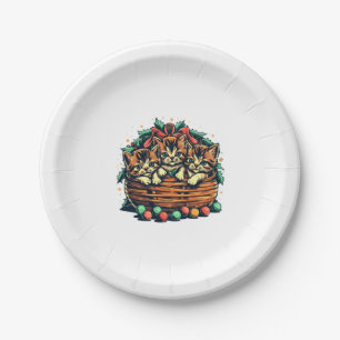 Chrsitma Kittens American Bobtail Christmas Orname Paper Plate
