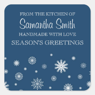 Chrsitmas From the Kitchen of Sticker Blue Snow