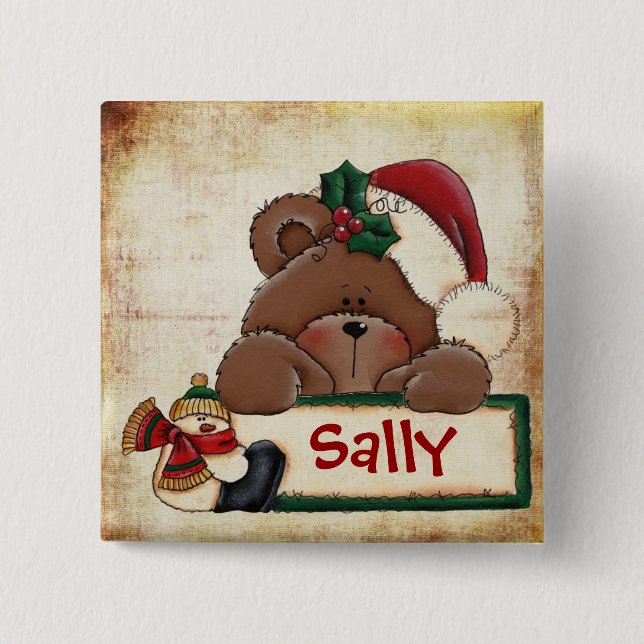 Chrtimstas Stocking Label button (Front)