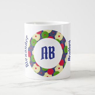 Chrysanthème coloré anneau Jumbo Mug