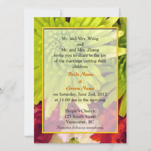 chrysanthème fleurs invitations de mariage