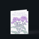 Chrysanthemum 35th sister in law birthday card<br><div class="desc">Personalize this card for a extra special touch. Chrysanthemum flowers purple birthday card,  sister in law 35th card. Or change text you suit your personal needs. Artwork is adapted from an original drawing by Sarah Trett. www.sarahtrett.com</div>