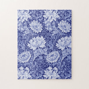 Chrysanthemum Blue, William Morris Jigsaw Puzzle