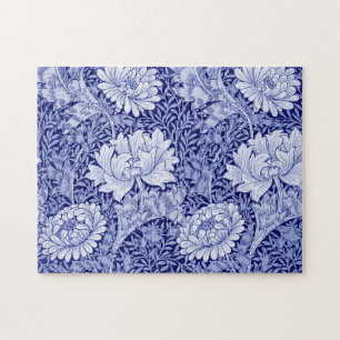 Chrysanthemum Blue, William Morris Jigsaw Puzzle