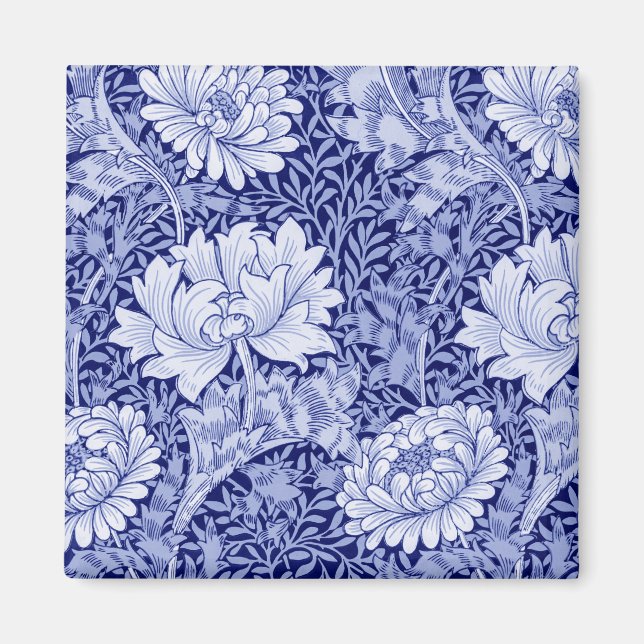Chrysanthemum Blue, William Morris Magnet (Front)