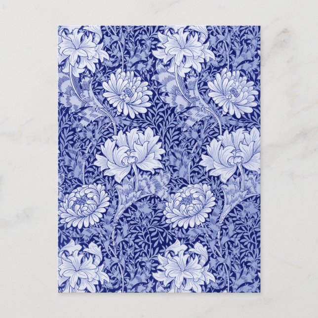 Chrysanthemum Blue, William Morris Postcard (Front)