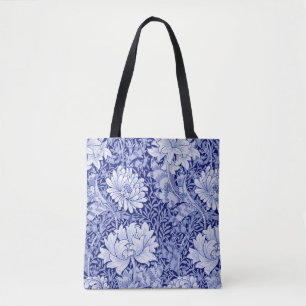 Chrysanthemum Blue, William Morris Tote Bag