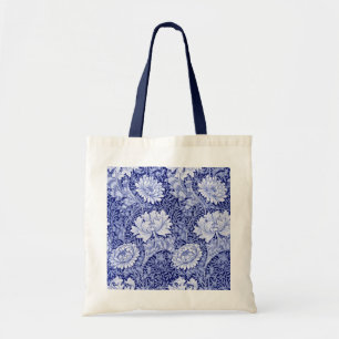 Chrysanthemum Blue, William Morris Tote Bag