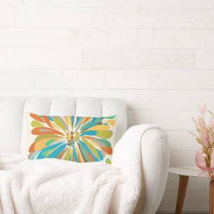 Chrysanthemum Bold Colourful Floral Lumbar Pillow