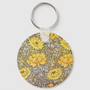 chrysanthemum by William Morris Keychain