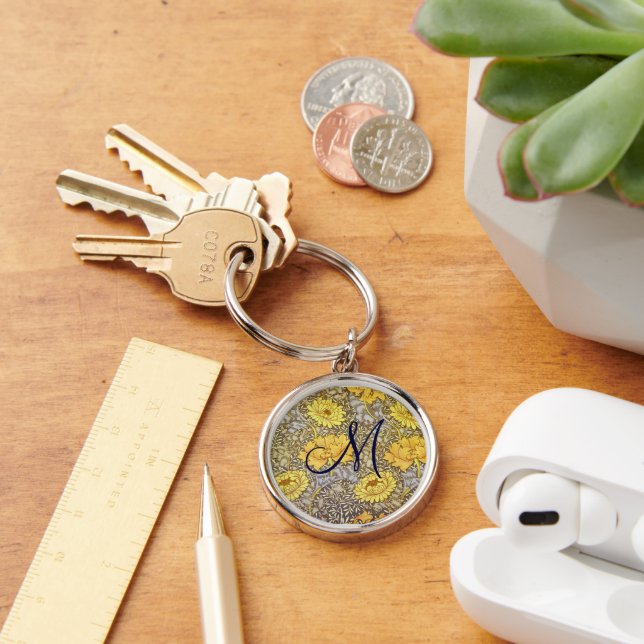 chrysanthemum by William Morris Keychain (Desk)