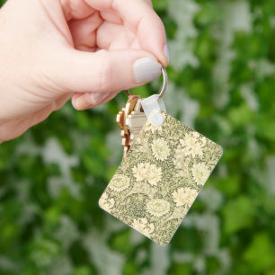 Chrysanthemum by William Morris, Vintage Art Keychain