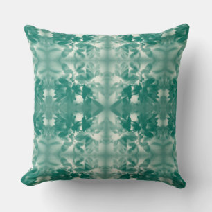 Chrysanthemum Digital Geometric Design - Aqua Throw Pillow