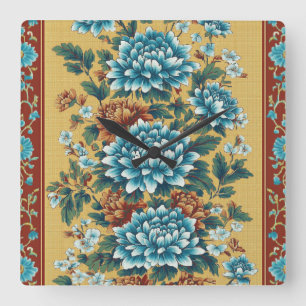 Chrysanthemum Elegy Square Wall Clock