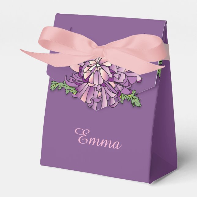 Chrysanthemum Favor Box (Front Side)